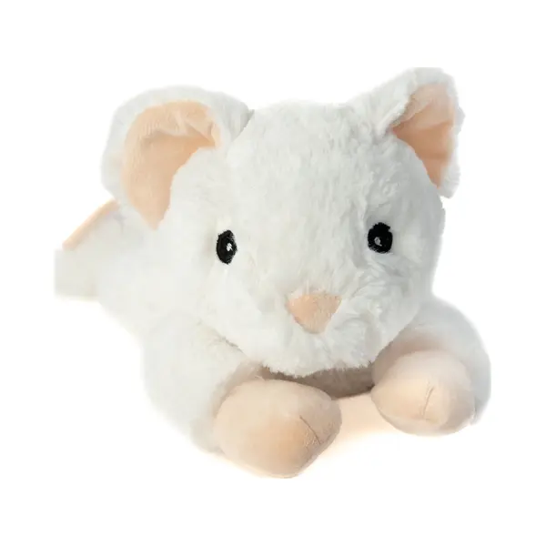 Habibi Warmte Knuffel Muis - Magnetron Knuffel Van 30 Cm - Wit thumbnail