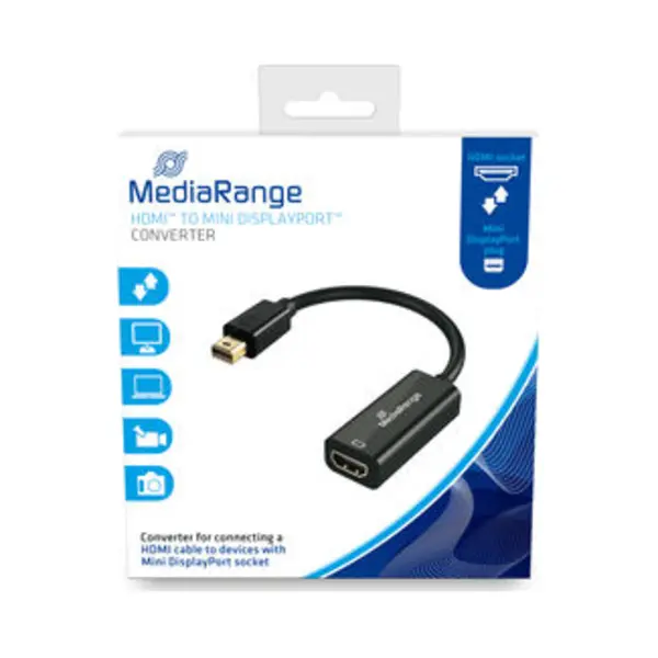 MediaRange MRCS176 Video-Kabeladapter 0,15 m Mini DisplayPort Hdmi Schwarz thumbnail