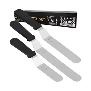 Chefarone Patisserie Set Van 3 - Glaceermes - Taart Spatel - Cake Spatel - Paletmes Taartschraper - Spatel Voor Taart - Vaatwasserbestendig