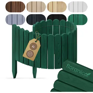 Floranica Borderrand Plantenborder 20 X 100 Cm Groen Graskant Houten Tuinafsluiting Houten Hekwerk Flexibele Rollborder