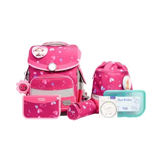 School-Mood Timeless Pro Schulranzenset 7-teilig 23, 5L Stauraum, Ergonomisches Easy Fit System Für 1 M Bis 1, 50 M Körpergröße, Standfest,