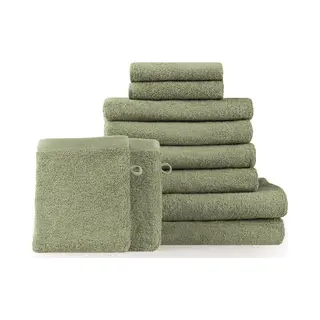 Blumtal Terry Handdoeken Set - 2 X Baddoek & 4 X Handdoek & 2 X Gasten Handdoekje & 2 X Washandje, Pastel Groen
