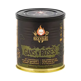 Rock`n Rubs Rock'N'Rubs Gans N Roses Kruidenmix Met Fijne Rozenblaadjes, 140 G Blik
