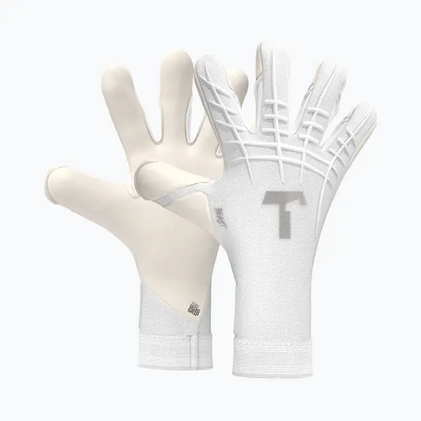 T1TAN White Beast 3.0 - Torwarthandschuhe Ohne Fingerschutz - Fußballhandschuhe Für Jugendliche & Erwachsene, Unisex - Hybrid Flat Cut Und 4mm Gecko thumbnail