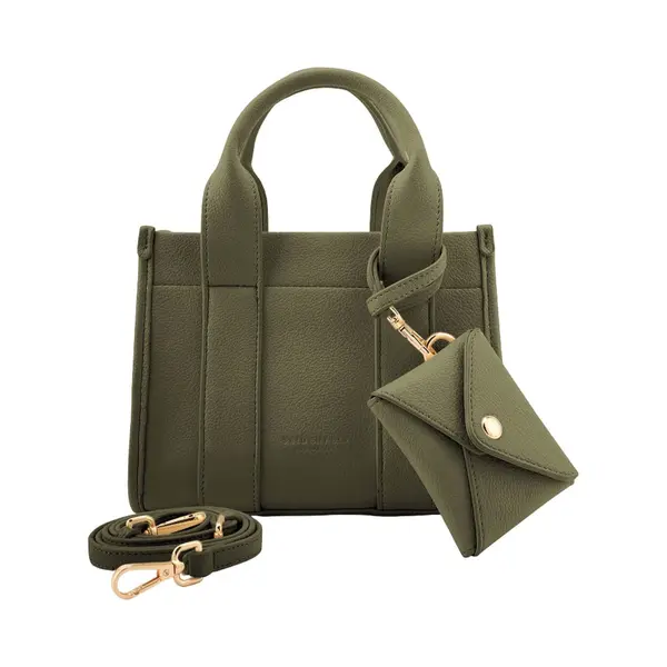 Seidenfelt Manufaktur Handtas Schoudertas Meloy Mini Tote Olive Olijfgroen thumbnail