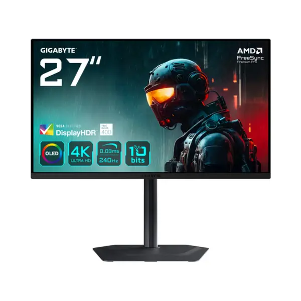 Gigabyte MO27U2 Oled 4K Uhd Gaming Monitor - 3840 x 2160, 240Hz, 0.03ms, 1000 cd/m², Display Hdr True Black 400, Hdmi 2.1, Displayport 1.4 thumbnail