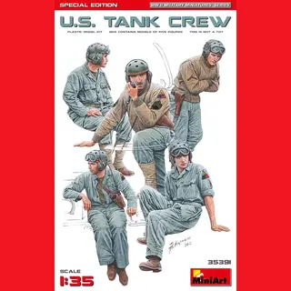 MiniArt Mini Art 35391 1, 35 Fig. Us Panzerbesatzung (5) Se-originalgetreue Nachbildung, Modellbau, Plastik Bausatz, Basteln, Hobby, Kleben, Modellbausatz,