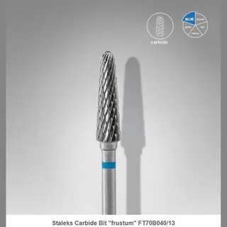 Staleks Carbide Bit Frustum Gelpolish, Gel Of Biab, Blauw, FT70B040/13, 4 Mm, Bitjes, Frezen, Nagels, Manicure, Verzorging, Caramdia