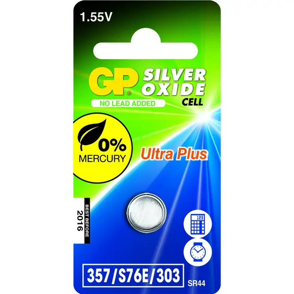 GP Batteries Gp Batterien Silberoxid Zelle 357 Einweg-Batterie SR44 Silberoxid (S) thumbnail