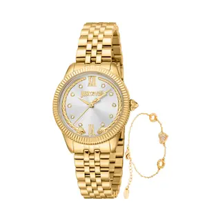 Just Cavalli Women's Analogue Quartz Watch With Stainless Steel Strap JC1L315M0055, Gold Colour, Bracelet, Gold, Bracelet