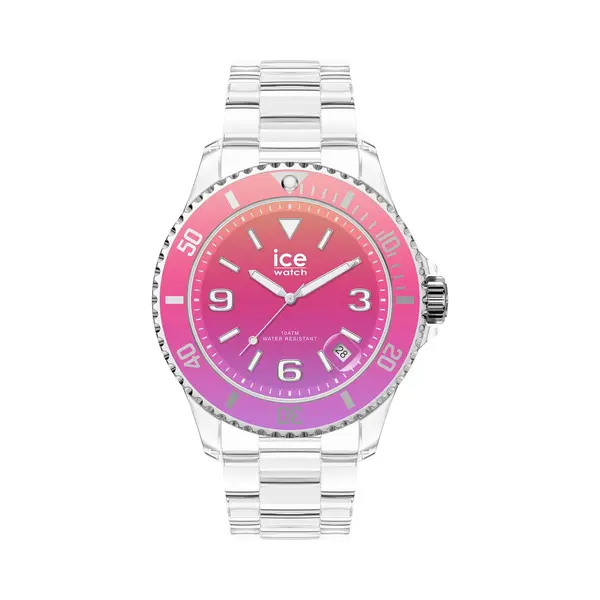 Ice-Watch - Ice Clear Sunset Pink - Women's Wristwatch With Clear Plastic Strap - 021440 (Small) thumbnail