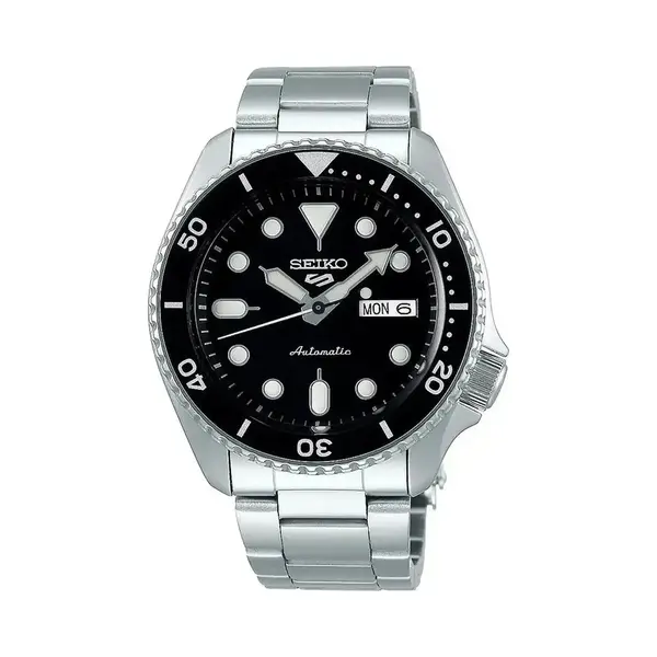 Seiko 5 Sports SRPD55K1 Men's Automatic Watch – 42.5mm Black Dial Steel Bracelet thumbnail