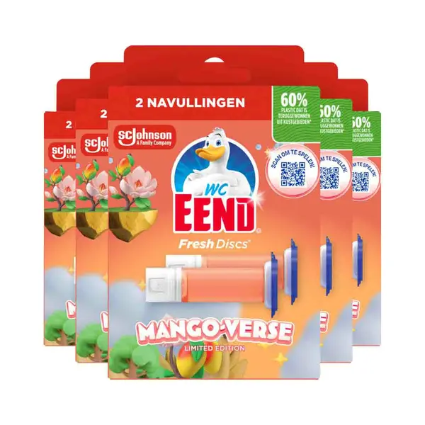 5x Wc Eend Fresh Discs Duo Navulling Mango Verse 72 Ml thumbnail
