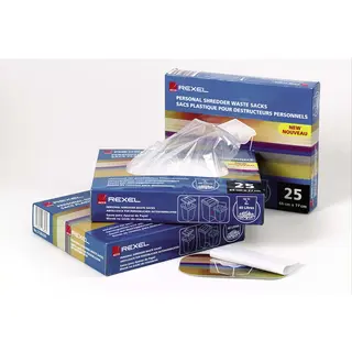 Rexel AS100 Plastic Waste Bags for Small Office Shredders 40L (pack of 100)