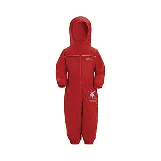 Regatta Unisex Kids All-in-One Waterproof Puddle Suit | Hooded, Durable, Water Repellent, Breathable & Lightweight Rain Suit With Reflective Trims For