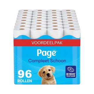Page® Toiletpapier - Compleet Schoon Wc Papier - 96 Rollen - Met Een Vleugje Katoen - Voordeelverpakking