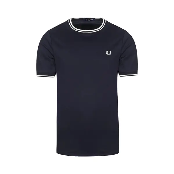 Fred Perry M1588 Twin Tipped T-shirt Donkerblauw - Maat 3XL - Heren - Casual T-shirts thumbnail