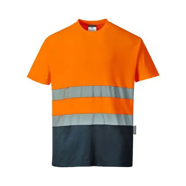 T-shirt Comfort Katoen Tweekleuren Blauw/oranje S173 Portwest thumbnail