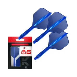 Target Darts K Flex Integrated Dart Flights And Shafts, No.6 Blue (Intermediate) | Pack Of 3 K-Flex - No6, Kflex All In One Moulded Dart Flight & Stem