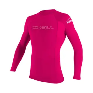 O'Neill Wetsuits Girl's O Neill Youth Basic Skins Long Sleeve Rash Guard Watermelon 14 Years, Watermelon, Uk