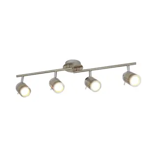 Searchlight Samson Plafondspot, Zilverkleurig, Metaal, 4-lamps, IP44