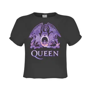 Queen Amplified Collection - Neon Sign T-Shirt Charcoal