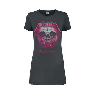 Metallica Amplified Collection - Wherever I May Roam Pink Ink Mini Dress Charcoal
