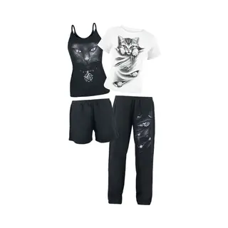 Spiral Bright Eyes Pyjama Black White