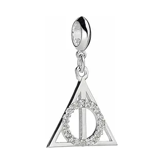 Harry Potter Sterling Silver Deathly Hallows Slider Charm With Crystal Elements By The Carat Shop