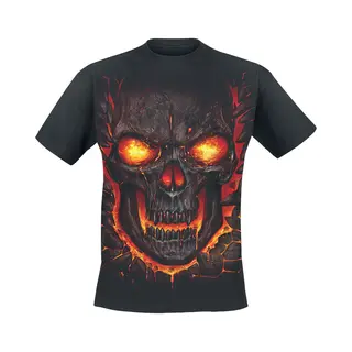 Spiral Skull Lava T-Shirt Black