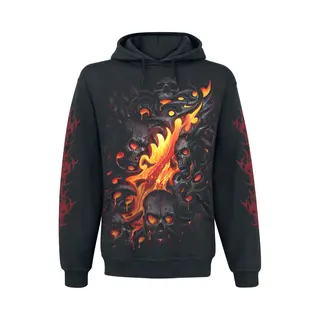 Spiral Skull Lava Hoodie Black