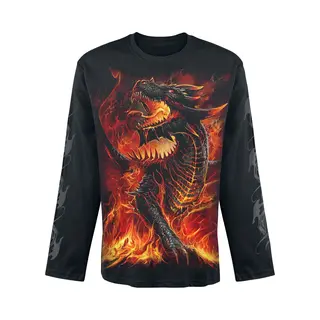Spiral Draconis Langarmshirt Schwarz In M