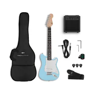 Gear4Music Visionstring 3/4 Electric Guitar Pack Blue