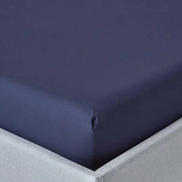 Homescapes Spannbettlaken Marineblau, Fadendichte 200, 100 X 200cm thumbnail