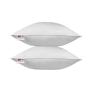 Homescapes Duck Feather Euro Continental Square Pillow Pair - 80Cm X 80Cm In White