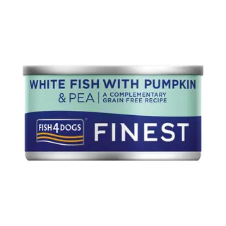 Fish4Dogs Finest Wetfood - Weißfisch Mit Kürbis Und Erbsen - 12 X 85 G