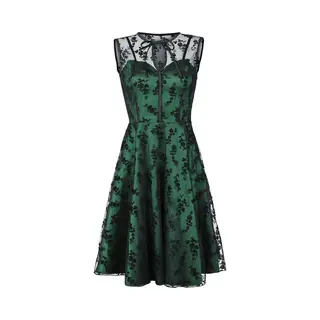 Voodoo Vixen Emerald Midi Dress Green