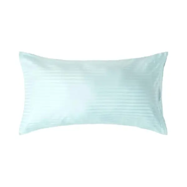 Homescapes Blue Pure Egyptian Cotton King Size Pillowcase 330 Tc 500 Thread Count Percale Equivalent Satin Stripe Housewife Pillow Case Pack Of 2 thumbnail