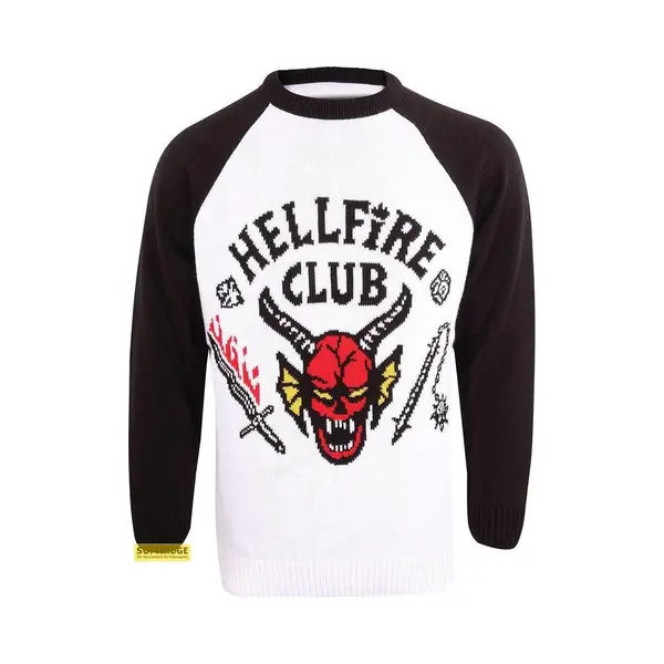 Heroes Inc. Heroes Inc Stranger Things Sweatshirt Christmas Jumper Hellfire Club (M) thumbnail