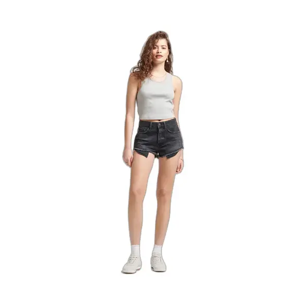 Superdry Vintage High Rise Korte Jeans Zwart 32 Vrouw thumbnail