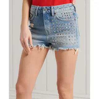 Superdry Skinny Hot Korte Jeans Blauw 28 Vrouw