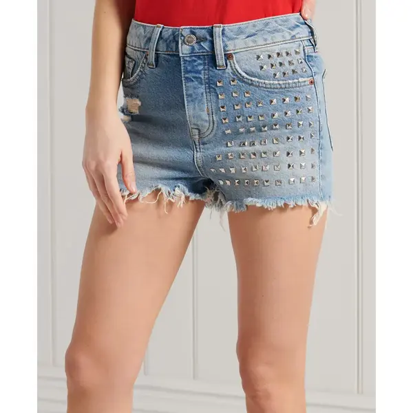 Superdry Skinny Hot Korte Jeans Blauw 28 Vrouw thumbnail