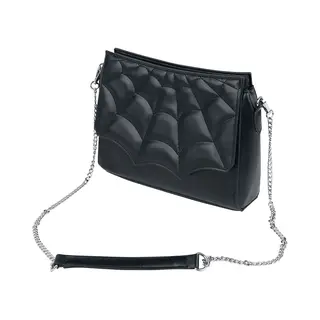Banned Mabris Shoulder Bag Handbag Black Silver