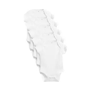 Next Baby Kurzärmelige Bodys Aus Bio-Baumwolle, 5er-Pack Weiß Essential 62-68