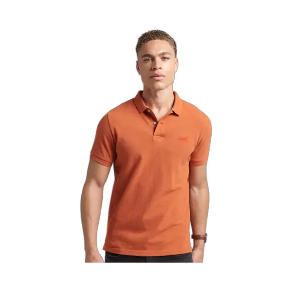 Superdry, Herren, Shirts, Klassisches Polohemd Aus Pikee, Orange, (S) thumbnail