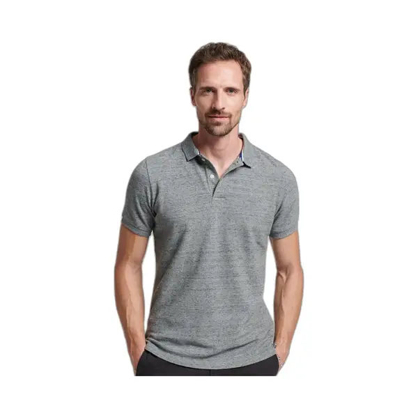 Superdry, Herren, Shirts, Klassisches Polohemd Aus Pikee, Grau, (S) thumbnail