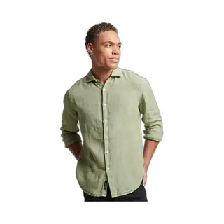 Superdry - Casual Linnen Overhemd Met Lange Mouwen - Heren - Lange Mouwen Shirts