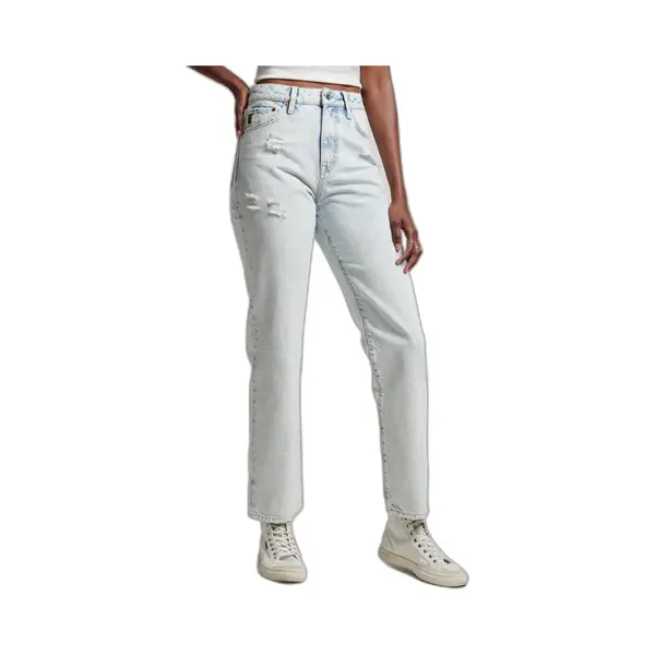 Jeans Gerade Hohe Taille Bio-Baumwolle Frau Superdry 4 thumbnail