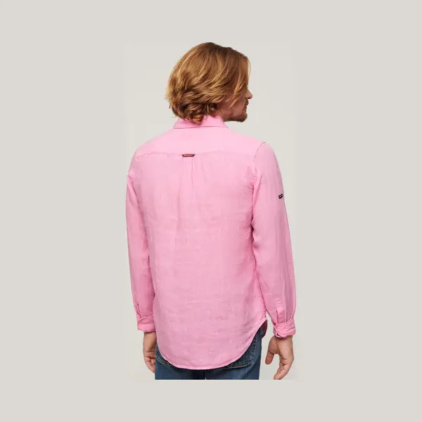 Superdry, Herren, Hemden, Lässiges Leinen-Langarmhemd, Pink, (3XL) thumbnail