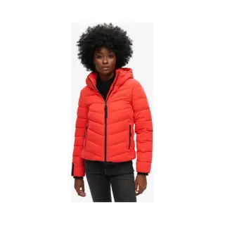 Superdry For Woman. W5011594A Microfleece Quilted Jacket With Hood Red (S), Casual, Recycled Polister, Sustainable